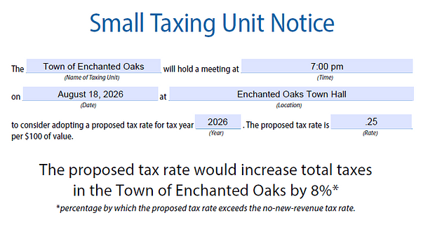 2026 tax notice for website